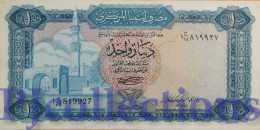 LIBYA 1 DINAR 1972 PICK 35b XF/AU - Libië