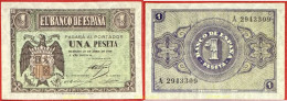 8717 ESPAÑA 1938 1 PESETA ESTADO ESPAÑOL 30 DE ABRIL DE 1938 BURGOS - Other & Unclassified