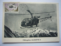 Avion / Airplane / AEROSPATIALE / Helicopter / Alouette II / Paris Jan 11,1960 / Carte Maximum - Helikopters