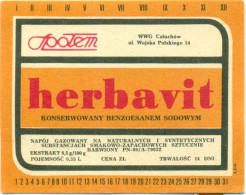 Poland - Old Label Herbavit  Czluchow - Lemonades & Sodas