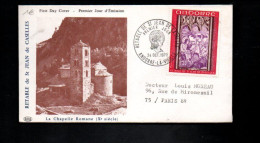 ANDORRE LETTRE FDC DE LABORATOIRE 1970 RETABLE - FDC