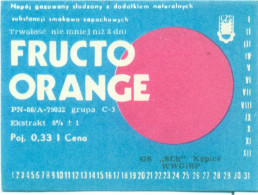 Poland - Old Label Fructo Orange - Bevande Analcoliche