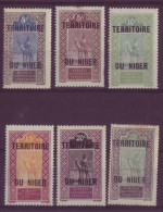 France Colonies - Niger - 1921-22 - N°3 à 8 (6 Valeurs) - Haut Sénégal Et Niger De 1914-17 - Traces De Charnière  - 7867 - Neufs