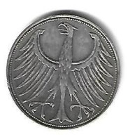 Germany  5  Mark 1951 F  Km 112.1  Vf+ - 5 Mark