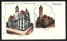 Lithographie Pittburgh, PA, Postoffice, Court House  - Other & Unclassified