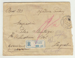 Official Letter Cover Posted Registered 1925 Prčanj To Zagreb B240615 - Montenegro