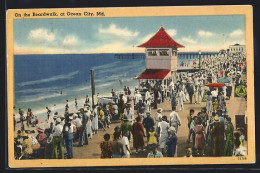 AK Ocean City, MD, Buisy Scene On The Boardwalk  - Ocean City