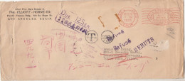 USA Los Angeles Cover Mailed To Japan 1929. Postage Due. Returned. Meter Franking - Lettres & Documents