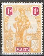 ZAYIX Malta 100 MH 1p Buff & Plum Malta Statue   080522S24 - Malta (...-1964)