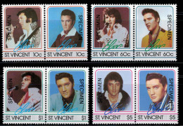 ZAYIX - 1985 St. Vincent 874-877 Pairs MNH - Elvis Presley "Specimen" 010922S16M - St.Vincent (...-1979)