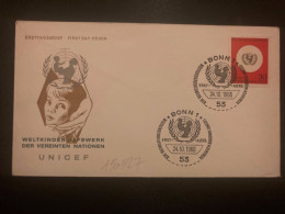 LETTRE ALLEMAGNE TP UNICEF 30 OBL.24 10 1966 BONN 1 - UNICEF