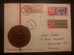 LR Pour La FRANCE TP CLECIA 40 + 60 OBL.20 XII 1966 WARSZAWA 1 + 21 12 66 KALISZ + TP BATEAU 2 Zt X3 OBL. - Lettres & Documents