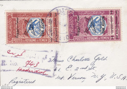 1954 YEMEN (Nord) - Michel 59II-62II-63II Registered Letter To New York With Arr - Asia (Other)