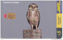 URUGUAY - Owl, Lechuza De Campo(112a), Chip GEM3.3, 03/00, Used - Owls