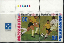 ZAYIX Micronesia 197a MNH World Cup Soccer FIFA Pair / Tab Sports 082422S05 - Mikronesien