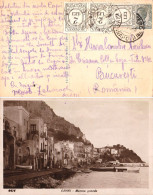 ROMÂNIA : CARTE POSTALA SUPRATAXATA Cu 3 X 2 LEI - TAXA DE PLATA - IANUARIE 1925 : CAPRI / ITALIA - BUCURESTI (ao004) - Marcofilia