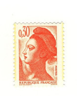 Liberté 0.30fr Orange YT 2182e Avec 2 Demi-bandes Phosphorescentes, PAPIER WHILEY. Voir Le Scan. Cote YT : 10 €. - Neufs