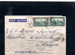FRENCH MOROCCO - 1939-  AIRMAIL COVER CASABLANCA TO SAIGON ,COCHIN CHINA - Posta Aerea