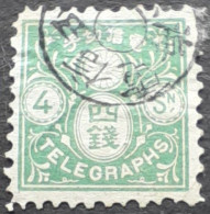 Japon Japan 1885 Timbre Télégraphe Telegraph Stamp Yvert 4 O Used - Telegraph Stamps