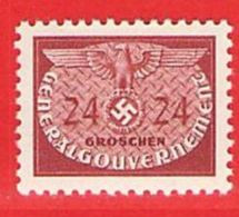 MiNr.21 Xx  Deutschland Besetzungsausgaben II. Weltkrieg Generalgouvernement Dienstmarken - Gouvernement Général