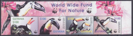 2003 Guyana 7626-7629strip+Tab WWF - Birds 4,80 € - Ungebraucht