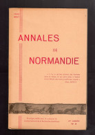 ANNALES DE NORMANDIE 1952 Viking Toponymie Du Calvados Alençon Langue De Rouen - Normandie