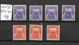 ANDORRE- TAXE- 7 SUPERBES TIMBRES NEUFS * * N°28 ET N°30-DE 1943- VOIR SCAN DU VERSO - Nuovi