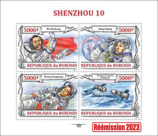Burundi 2023, Space, Shenzhou 10, Re-issued, 4val In Block - Neufs