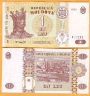 Moldova Moldavie  "1 LEI  2013", UNC - Moldawien (Moldau)