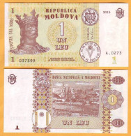 Moldova Moldavie   "1 LEI  2015", UNC - Moldawien (Moldau)