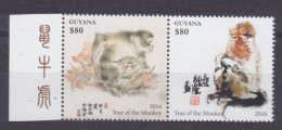 2015 Guyana 9138-9139Paar Chinese Calendar - Year Of The Monkey - Anno Nuovo Cinese