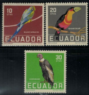 ZAYIX - 1959 Ecuador - #634-636 - MNH -  Birds - Hummingbirds - Toucan - Parrots - Ecuador