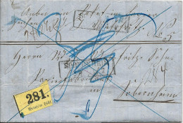 Baden 1863, Paket Begleit Brief V. Großsachsen M. Zettel Weinheim N. Preussen - Storia Postale