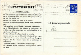 Norwegen 15+10 öre Rationierungs Ganzsache F. Haushaltswaren, Gebr. 1941 V. Oslo - Lettres & Documents