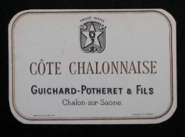 étiquette, Vin, Côte Chalonnaise, Guichard-Potheret & Fils, Chalon Sur Saône - Bourgogne