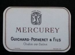 étiquette, Vin, Mercurey, Guichard-Potheret & Fils, Chalon Sur Saône - Bourgogne