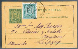 Portugal, 1894, For Leipzig - Storia Postale