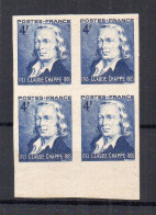 !!! BLOC DE 4 DU N°619a CLAUDE CHAPPE NEUF ** - 1941-1950