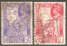 232 Burma Femme Burmese Woman Carte Map Mythological Chinze (BRM-35) - Myanmar (Burma 1948-...)