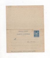 !!! ENTIER POSTAL 15C SAGE CARTE LETTRE AVEC PUBLICITES A L'INTERIEUR. RR - Cartes-lettres