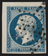 N°10, Coin De Feuille, Présidence 25c Bleu, Oblitéré étoile De Paris - SUPERBE - 1852 Luigi-Napoleone