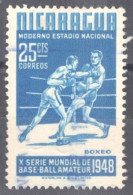 ZAYIX Nicaragua 724 Used 25c Lt. Blue Sports Boxing 102922S10 - Nicaragua