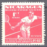 ZAYIX Nicaragua C296 MNH 1c Cerise Air Post Sports Tennis 102922S11 - Nicaragua