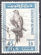 ZAYIX - Kuwait 296 Used - 45f Blue Falcon Raptor Birds 103022S59 - Kuwait