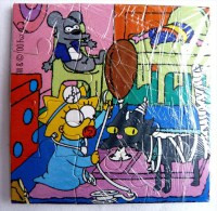 PAS KINDER PUZZLE TOMBOLA SIMPSON 2000 COMPLET AVEC BPZ 5 - Puzzels