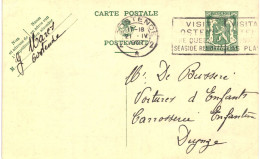 (L01) Entier Postal écrite D'Oostende Vers Deynze - Tarjetas 1934-1951