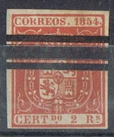 Sello 2 Reales Isabel II 1854, Anulado Barrado, Edifil Num 25S º - Gebruikt