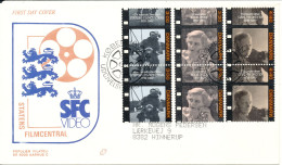 Denmark FDC 20-9-1989 Danish Movies Complete Set Of 3 In Pairs With Cachet - FDC