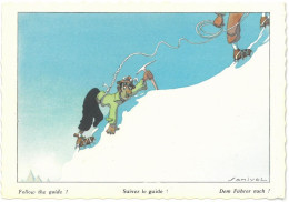 CPSM Illustrateur SAMIVEL - Suivez Le Guide ! - Follow The Guide ! Dem Führer Nach ! - Ed. JANSOL - ( Alpinisme ) - Samivel