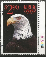 USA Priority Mail Eagle $.2.90 - SC.#2540 - VFU + Sheet Margin Table Number # A8468 - Usados